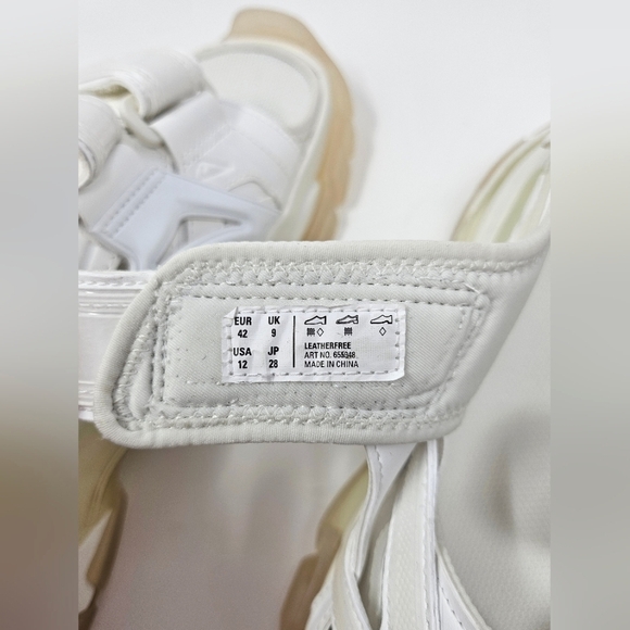 Balenciaga Track Sandals 9 42 White Chalk Slipons Strap Neoprene Rubber IT $995 - Picture 9 of 12